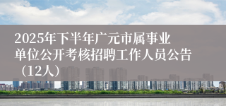 2025年下半年广元市属事业单位公开考核招聘工作人员公告(12人)