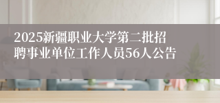 2025新疆职业大学第二批招聘事业单位工作人员56人公告