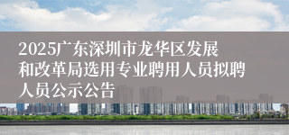 2025广东深圳市龙华区发展和改革局选用专业聘用人员拟聘人员公示公告