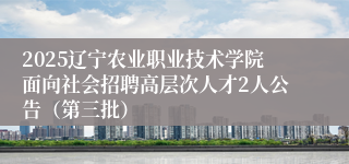 2025辽宁农业职业技术学院面向社会招聘高层次人才2人公告(第三批)