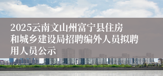 2025云南文山州富宁县住房和城乡建设局招聘编外人员拟聘用人员公示
