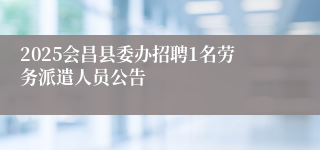 2025会昌县委办招聘1名劳务派遣人员公告