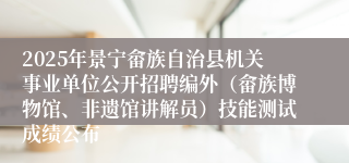 2025年景宁畲族自治县机关事业单位公开招聘编外（畲族博物馆、非遗馆讲解员）技能测试成绩公布
