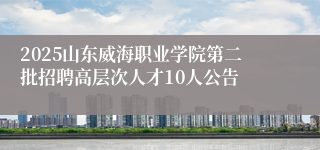 2025山东威海职业学院第二批招聘高层次人才10人公告