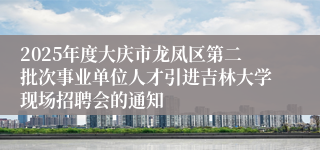 2025年度大庆市龙凤区第二批次事业单位人才引进吉林大学现场招聘会的通知