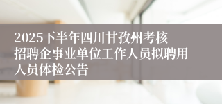 2025下半年四川甘孜州考核招聘企事业单位工作人员拟聘用人员体检公告