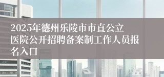 2025年德州乐陵市市直公立医院公开招聘备案制工作人员报名入口