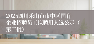 2025四川乐山市市中区国有企业招聘员工拟聘用人选公示(第三批)