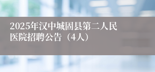 2025年汉中城固县第二人民医院招聘公告(4人)