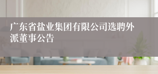 广东省盐业集团有限公司选聘外派董事公告