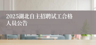 2025湖北自主招聘试工合格人员公告