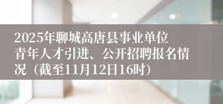 2025年聊城高唐县事业单位青年人才引进、公开招聘报名情况（截至11月12日16时）