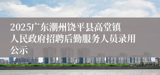 2025广东潮州饶平县高堂镇人民政府招聘后勤服务人员录用公示