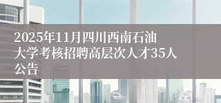 2025年11月四川西南石油大学考核招聘高层次人才35人公告