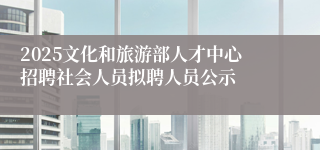 2025文化和旅游部人才中心招聘社会人员拟聘人员公示