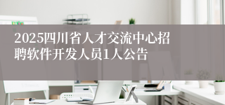 2025四川省人才交流中心招聘软件开发人员1人公告