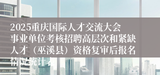 2025重庆国际人才交流大会事业单位考核招聘高层次和紧缺人才(巫溪县)资格复审后报名情况统计表