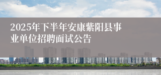2025年下半年安康紫阳县事业单位招聘面试公告