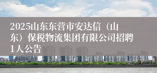 2025山东东营市安达信(山东)保税物流集团有限公司招聘1人公告