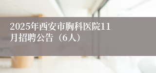 2025年西安市胸科医院11月招聘公告(6人)