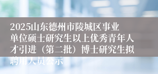 2025山东德州市陵城区事业单位硕士研究生以上优秀青年人才引进(第二批)博士研究生拟聘用人员公示