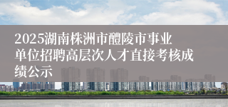 2025湖南株洲市醴陵市事业单位招聘高层次人才直接考核成绩公示
