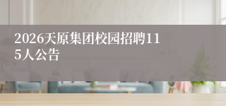 2026天原集团校园招聘115人公告