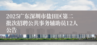 2025广东深圳市盐田区第二批次招聘公共事务辅助员12人公告
