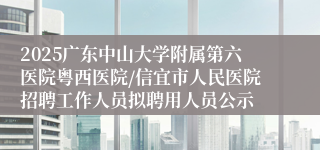 2025广东中山大学附属第六医院粤西医院/信宜市人民医院招聘工作人员拟聘用人员公示
