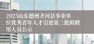 2025山东德州齐河县事业单位优秀青年人才引进第三批拟聘用人员公示