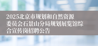 2025北京市规划和自然资源委员会石景山分局规划展览馆综合宣传岗招聘公告