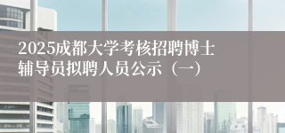 2025成都大学考核招聘博士辅导员拟聘人员公示(一)