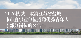 2026核减、取消江苏省盐城市市直事业单位招聘优秀青年人才部分岗位的公告