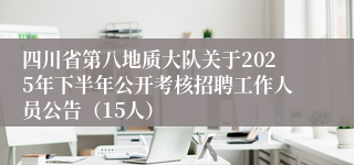 四川省第八地质大队关于2025年下半年公开考核招聘工作人员公告（15人）