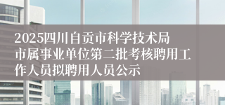 2025四川自贡市科学技术局市属事业单位第二批考核聘用工作人员拟聘用人员公示