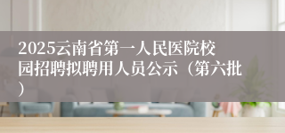 2025云南省第一人民医院校园招聘拟聘用人员公示（第六批）