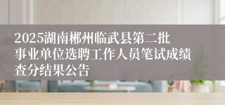 2025湖南郴州临武县第二批事业单位选聘工作人员笔试成绩查分结果公告
