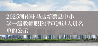 2025河南驻马店新蔡县中小学一级教师职称评审通过人员名单的公示