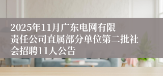 2025年11月广东电网有限责任公司直属部分单位第二批社会招聘11人公告