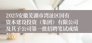 2025安徽芜湖市湾沚区国有资本建设投资（集团）有限公司及其子公司第一批招聘笔试成绩公告