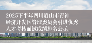 2025下半年四川眉山市青神经济开发区管理委员会引进优秀人才考核面试成绩排名公示
