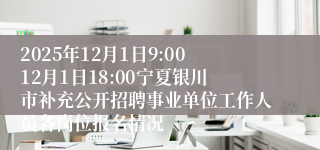 2025年12月1日9:0012月1日18:00宁夏银川市补充公开招聘事业单位工作人员各岗位报名情况