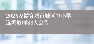 2026安徽宣城市城区中小学选调教师33人公告