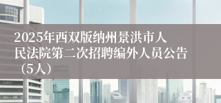 2025年西双版纳州景洪市人民法院第二次招聘编外人员公告(5人)
