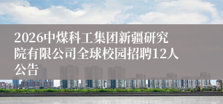 2026中煤科工集团新疆研究院有限公司全球校园招聘12人公告
