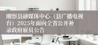 刚察县融媒体中心(县广播电视台)2025年面向全省公开补录政府雇员公告