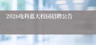 2026电科蓝天校园招聘公告