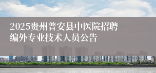 2025贵州普安县中医院招聘编外专业技术人员公告