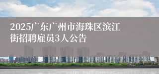 2025广东广州市海珠区滨江街招聘雇员3人公告