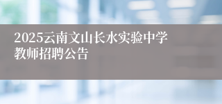 2025云南文山长水实验中学教师招聘公告